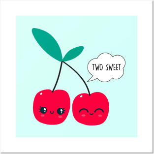 Two sweet cherries - Funny Valentines Posters and Art